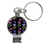 Abstract Pattern Flora Flower Nail Clippers Key Chain