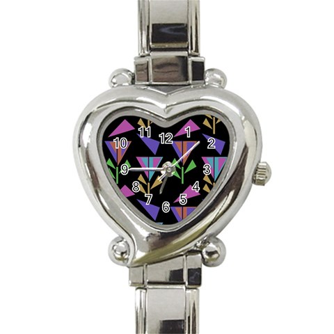 Abstract Pattern Flora Flower Heart Italian Charm Watch from ArtsNow.com Front