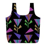 Abstract Pattern Flora Flower Full Print Recycle Bag (L)