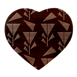 Abstract Pattern Flora Flower Heart Wood Jewelry Box