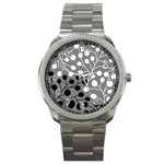 Abstract Nature Black White Sport Metal Watch