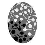 Abstract Nature Black White Oval Ornament (Two Sides)
