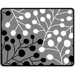 Abstract Nature Black White Fleece Blanket (Medium)