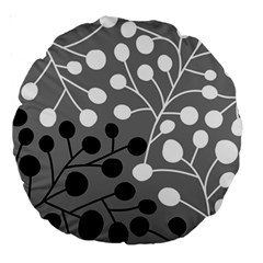 Abstract Nature Black White Large 18  Premium Round Cushions from ArtsNow.com Front