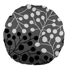 Abstract Nature Black White Large 18  Premium Flano Round Cushions from ArtsNow.com Back