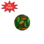 Leaves Foliage Pattern Oak Autumn 1  Mini Magnet (10 pack) 