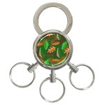 Leaves Foliage Pattern Oak Autumn 3-Ring Key Chain