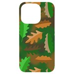 Leaves Foliage Pattern Oak Autumn iPhone 14 Pro Black UV Print Case