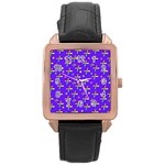 Abstract Background Cross Hashtag Rose Gold Leather Watch 