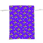 Abstract Background Cross Hashtag Lightweight Drawstring Pouch (XL)