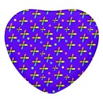 Abstract Background Cross Hashtag Heart Glass Fridge Magnet (4 pack)
