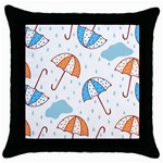 Rain Umbrella Pattern Water Throw Pillow Case (Black)