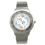 Rain Umbrella Pattern Water Stainless Steel Watch