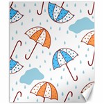 Rain Umbrella Pattern Water Canvas 8  x 10 
