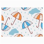 Rain Umbrella Pattern Water Large Glasses Cloth (2 Sides)