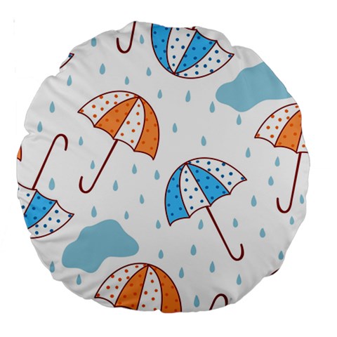 Rain Umbrella Pattern Water Large 18  Premium Round Cushions from ArtsNow.com Front