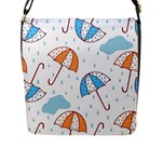 Rain Umbrella Pattern Water Flap Closure Messenger Bag (L)