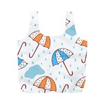 Rain Umbrella Pattern Water Full Print Recycle Bag (M)