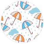 Rain Umbrella Pattern Water Round Trivet