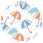 Rain Umbrella Pattern Water UV Print Acrylic Ornament Round
