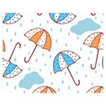 Rain Umbrella Pattern Water Premium Plush Fleece Blanket (Medium)