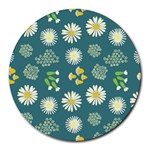 Drawing Flowers Meadow White Round Mousepad