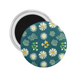 Drawing Flowers Meadow White 2.25  Magnets