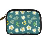 Drawing Flowers Meadow White Digital Camera Leather Case
