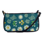 Drawing Flowers Meadow White Shoulder Clutch Bag