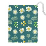 Drawing Flowers Meadow White Drawstring Pouch (4XL)