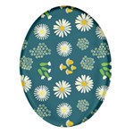Drawing Flowers Meadow White Oval Glass Fridge Magnet (4 pack)