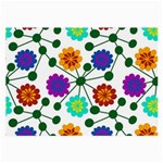 Bloom Plant Flowering Pattern Large Glasses Cloth