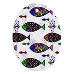 Fish Abstract Colorful Oval Ornament (Two Sides)