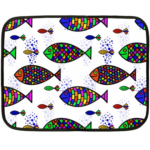 Fish Abstract Colorful Two Sides Fleece Blanket (Mini) from ArtsNow.com 35 x27  Blanket Front