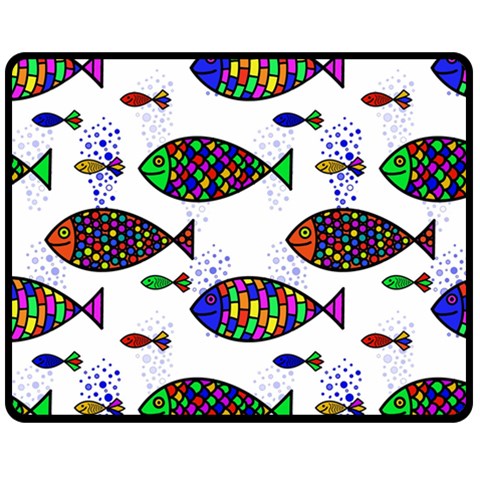 Fish Abstract Colorful Fleece Blanket (Medium) from ArtsNow.com 60 x50  Blanket Front