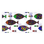 Fish Abstract Colorful Satin Shawl 45  x 80 