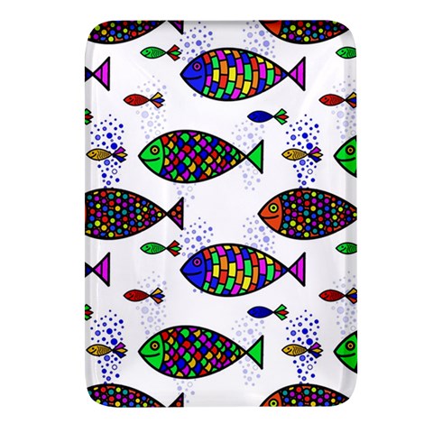Fish Abstract Colorful Rectangular Glass Fridge Magnet (4 pack) from ArtsNow.com Front
