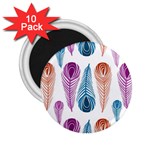 Pen Peacock Colors Colored Pattern 2.25  Magnets (10 pack) 