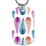 Pen Peacock Colors Colored Pattern Dog Tag (Two Sides)