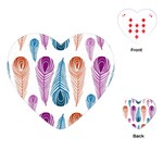 Pen Peacock Colors Colored Pattern Playing Cards Single Design (Heart)