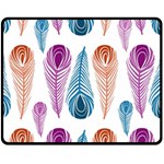 Pen Peacock Colors Colored Pattern Fleece Blanket (Medium)