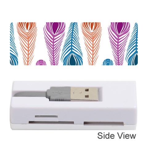 Pen Peacock Colors Colored Pattern Memory Card Reader (Stick) from ArtsNow.com Front