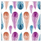 Pen Peacock Colors Colored Pattern Square Satin Scarf (36  x 36 )