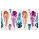 Pen Peacock Colors Colored Pattern Banner and Sign 7  x 4 