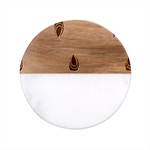 Pen Peacock Colors Colored Pattern Classic Marble Wood Coaster (Round) 