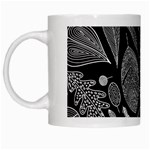 Leaves Flora Black White Nature White Mug