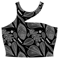 Leaves Flora Black White Nature Cut Out Top from ArtsNow.com Front