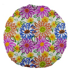 Bloom Flora Pattern Printing Large 18  Premium Round Cushions from ArtsNow.com Back