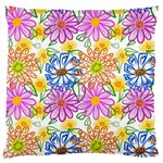 Bloom Flora Pattern Printing Standard Premium Plush Fleece Cushion Case (Two Sides)