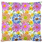 Bloom Flora Pattern Printing Large Premium Plush Fleece Cushion Case (Two Sides)